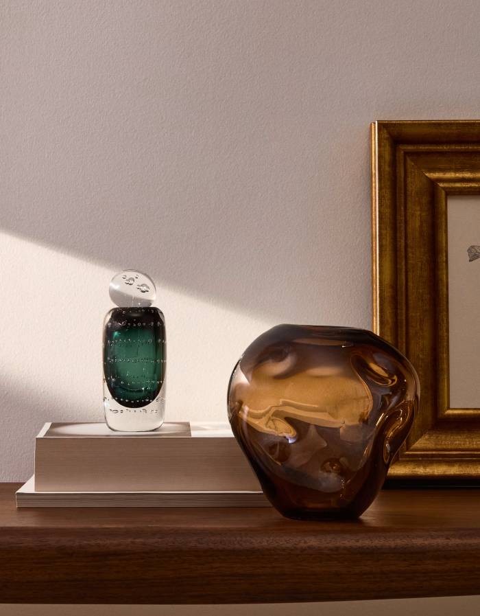Vase Lunivo en verre vert 16,5 cm