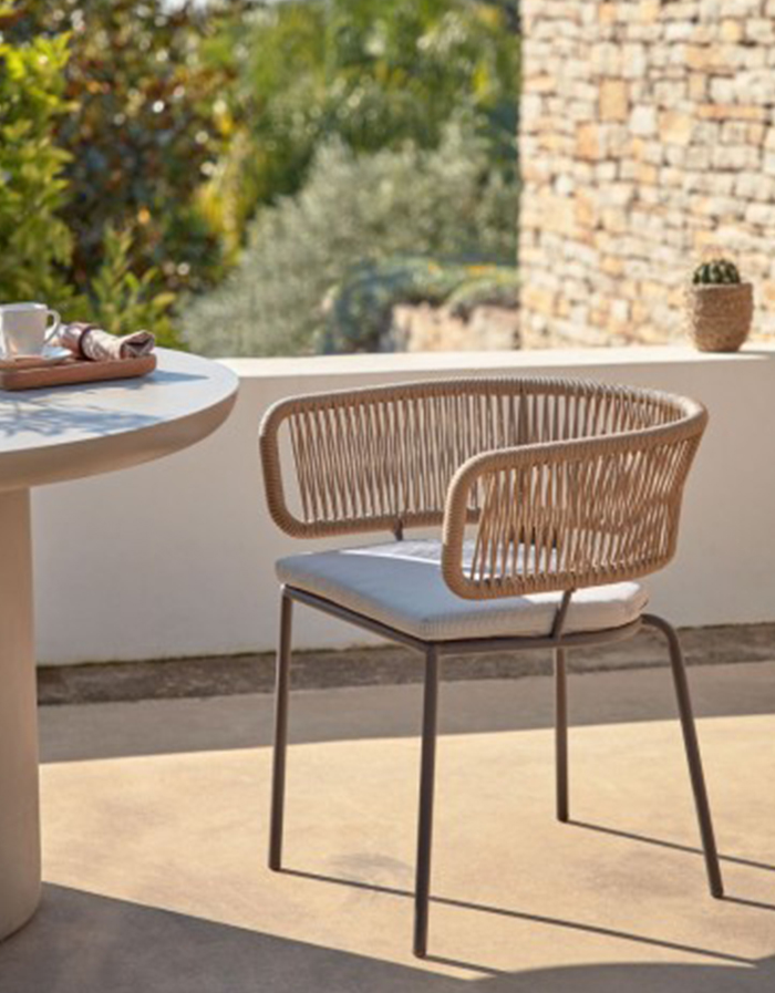 NADIN Chaise en corde beige