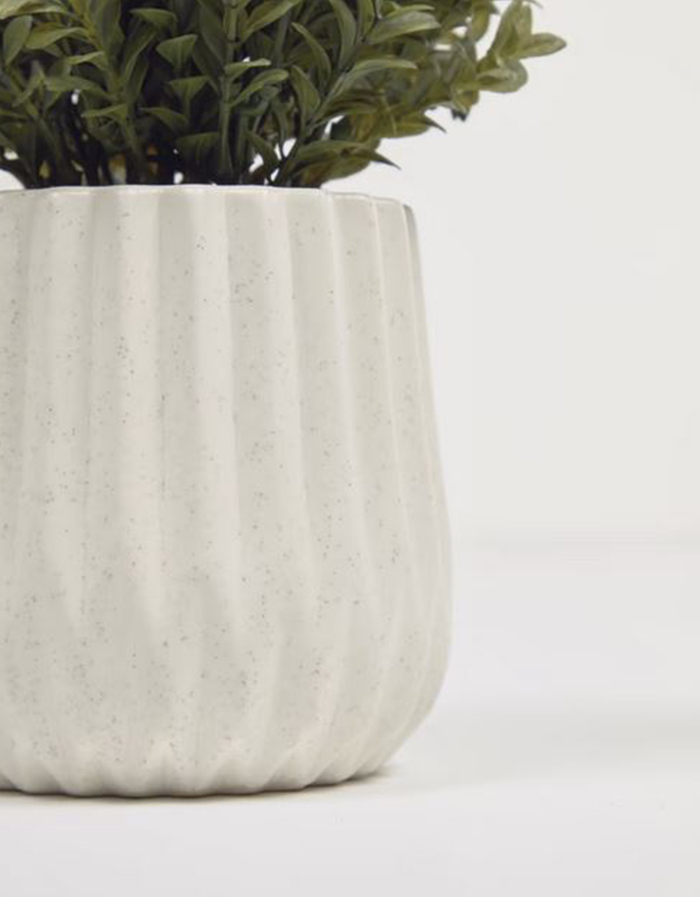 Plante artificielle Milan Leaves avec pot en céramique blanc