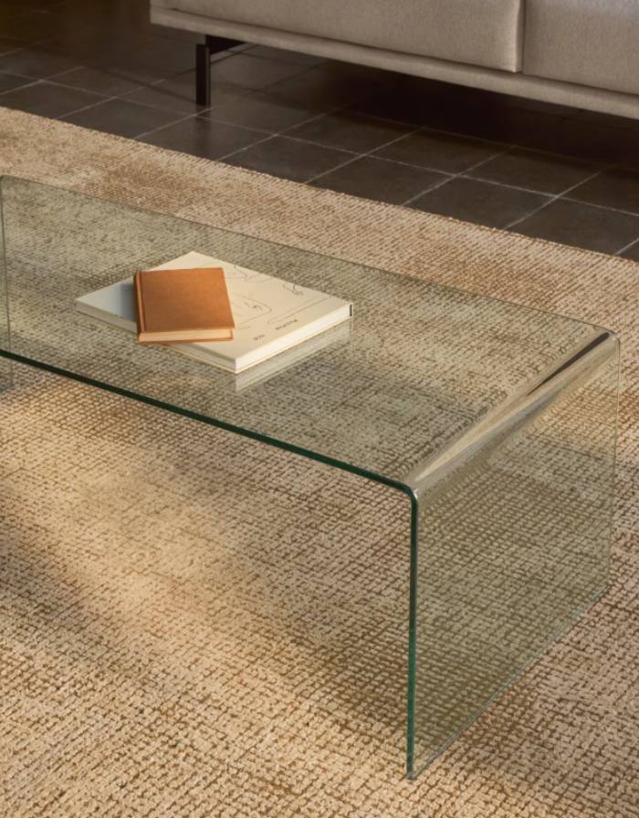 Table basse Burano en verre 110 x 50 cm