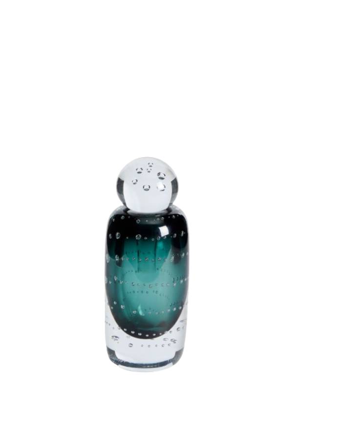 Vase Lunivo en verre vert 16,5 cm