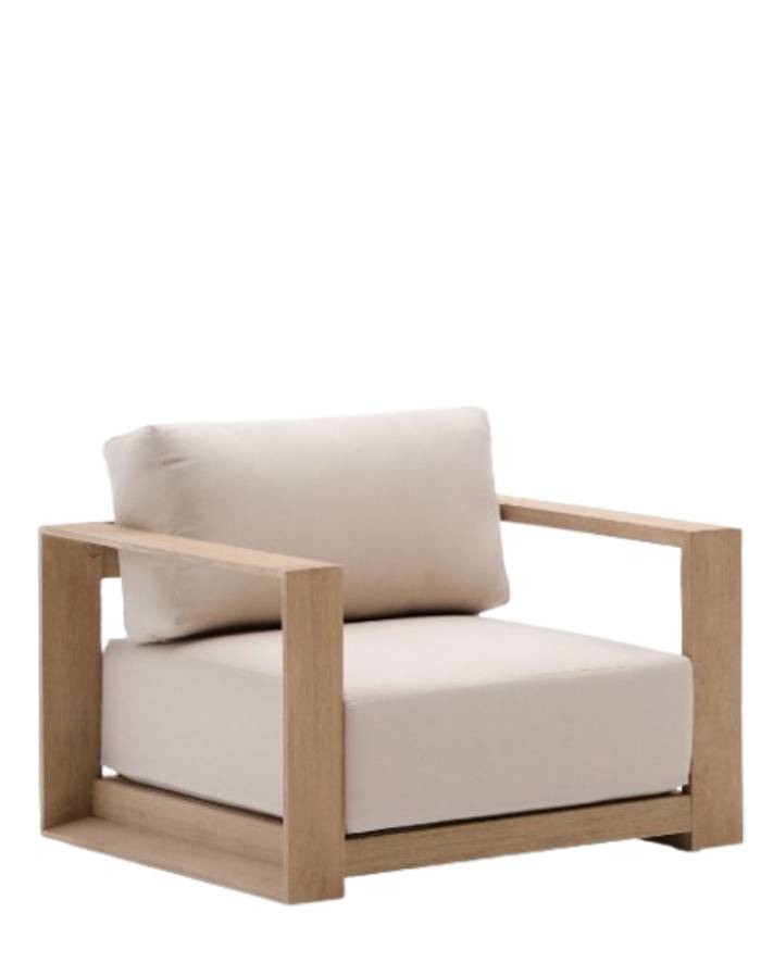 FAUTEUIL AMBRA EN BOIS D'ACACIA AVEC FINITION CLAIRE FSC