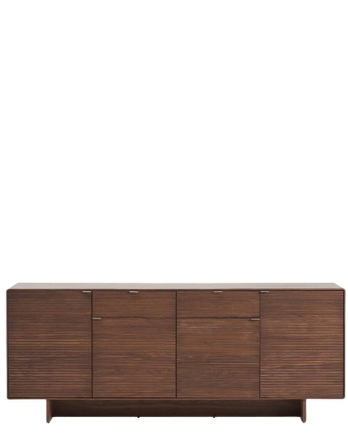 BUFFET NORLEN 4 PORTES ET 2 TIROIRS EN PLACAGE DE NOYER