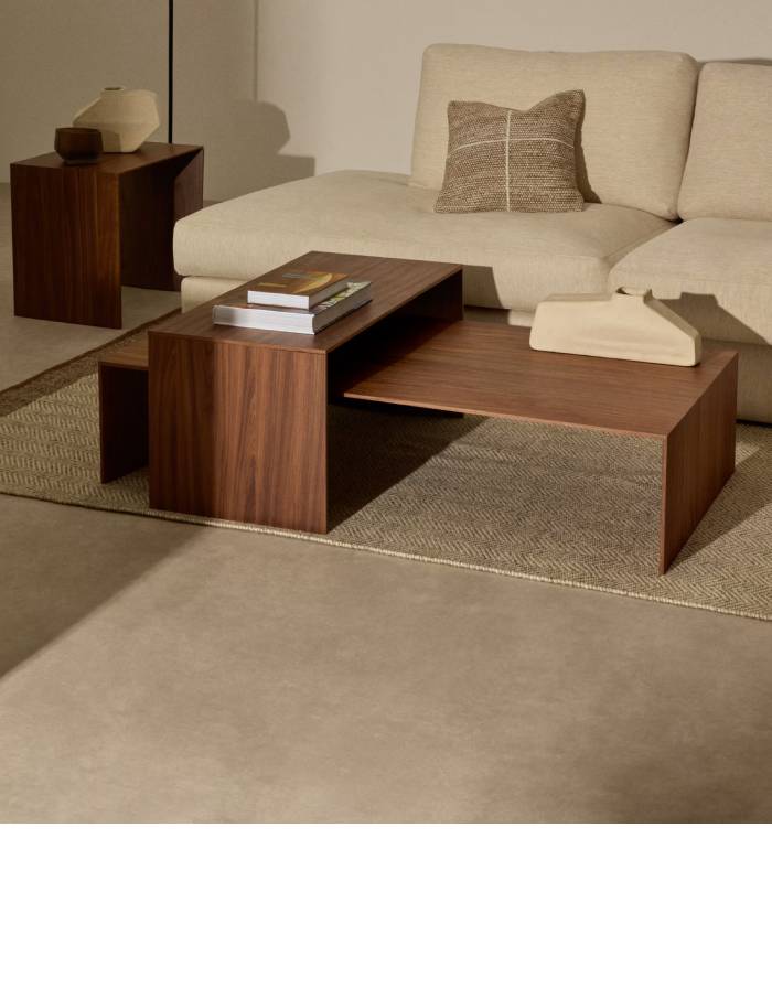 Table basse Litto en placage de noyer 140 x 70 cm