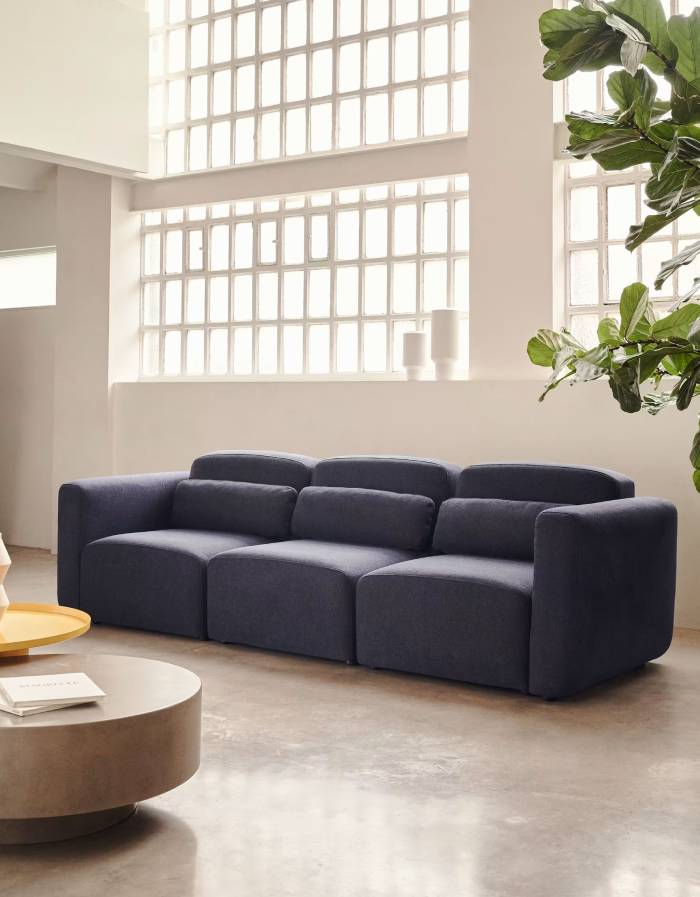 CANAPE MODULABLE NEOM 3 PLACES BLEU 263 CM