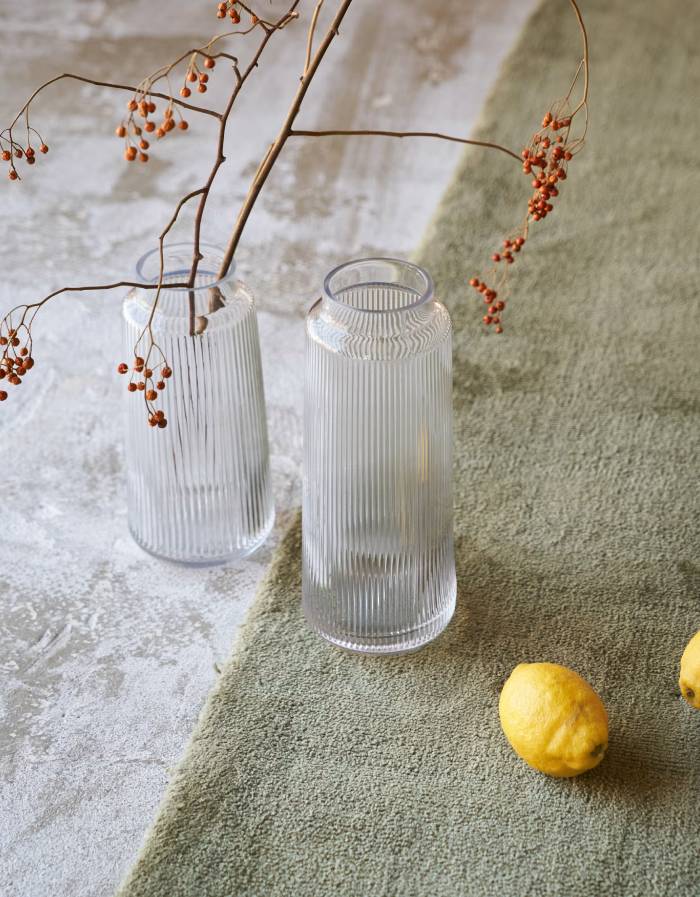 CLAUDIA Vase  en verre transparent 30 cm