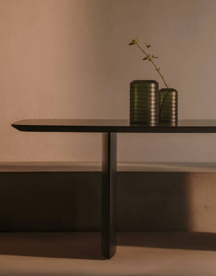 BUNCE Vase  en verre recyclé vert 25 cm 8